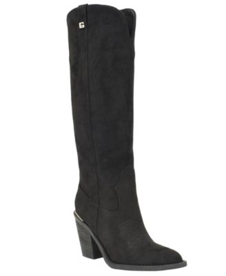 GUESS Women's Sashon Tall Topstitched Western Boots