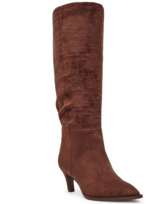DV Dolce Vita Women's Heksly Wide-Calf Slouchy Heeled Tall Dress Boots