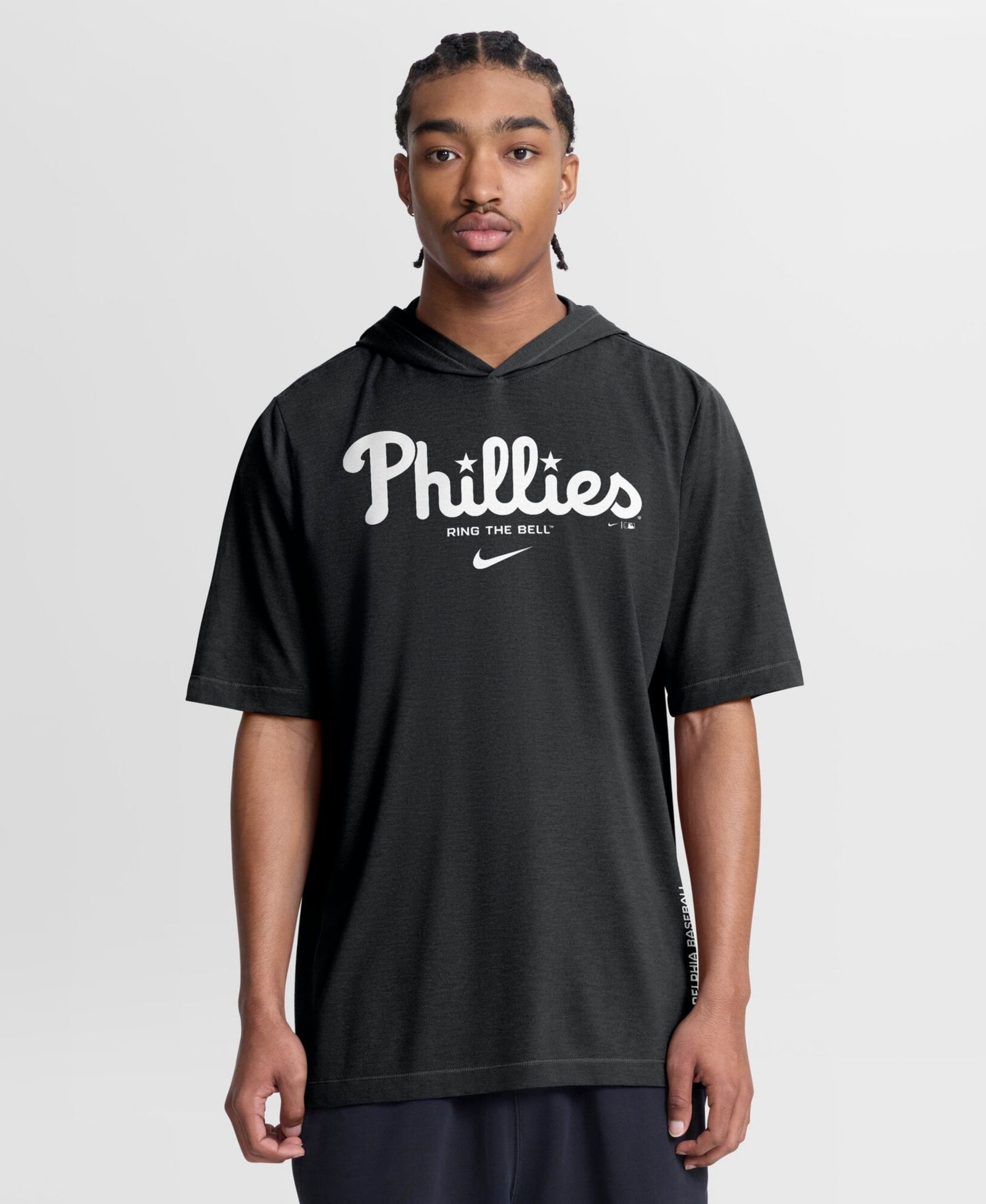 Nike футболка мужская с капюшоном Black Philadelphia Phillies Arched Wordmark Tri-Blend