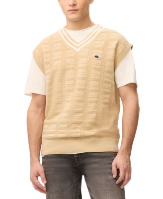Buffalo David Bitton Men's Subtle Geometric Texture V-Neckline Sweater