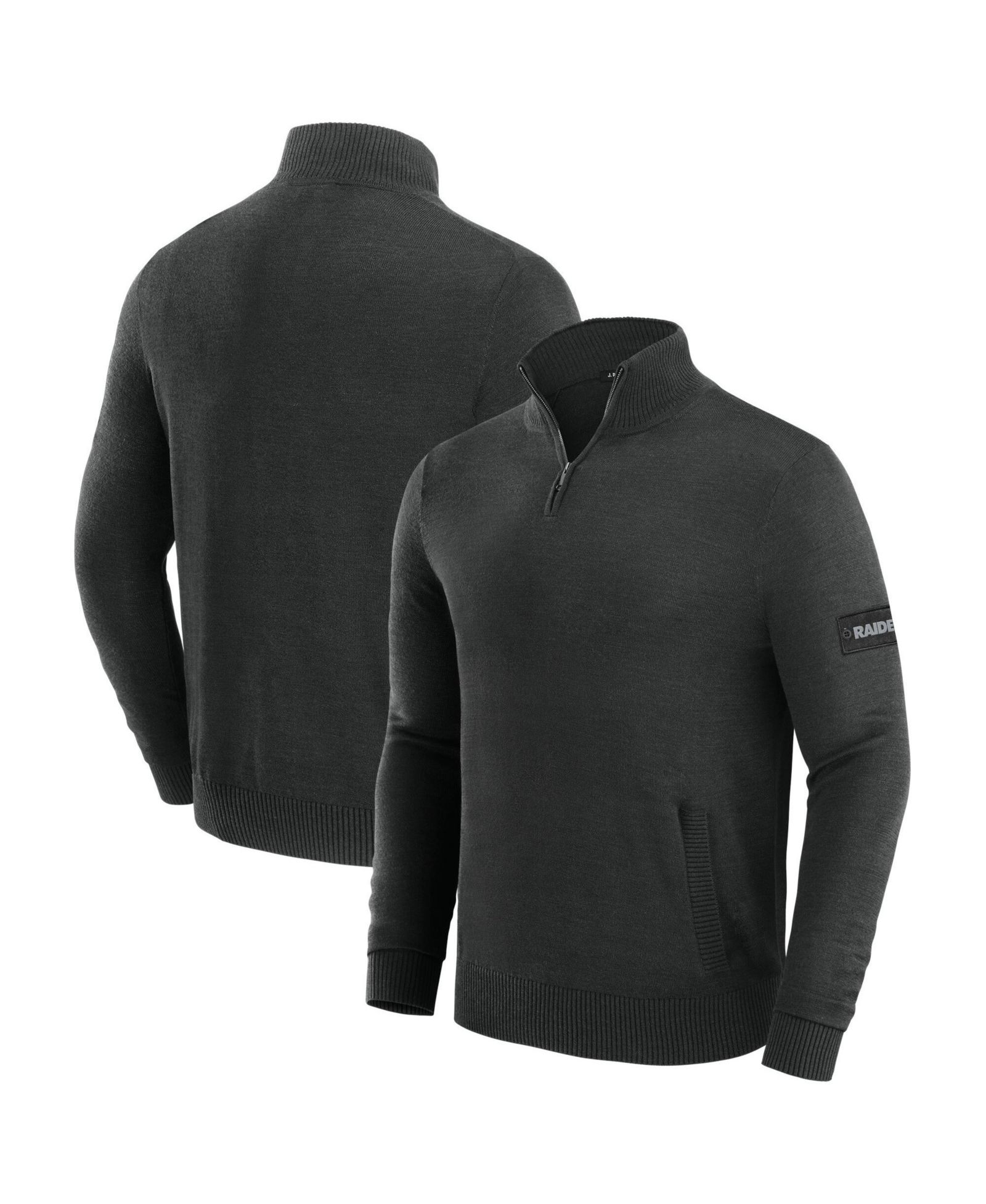 J. Palmer Мужской Black Las Vegas Raiders Franchise Quarter-Zip Sweater