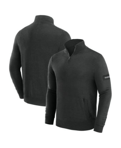 J. Palmer Men's Black Las Vegas Raiders Franchise Quarter-Zip Sweater