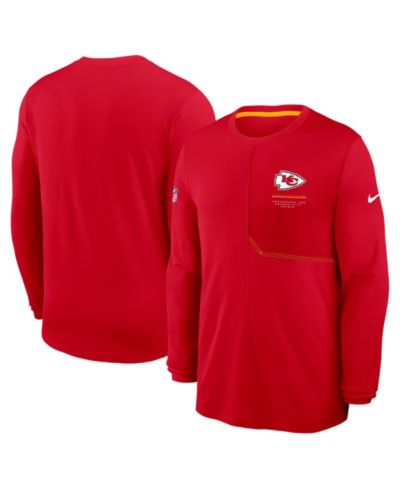 Nike Мужская футболка с длинным рукавом Red Kansas City Chiefs Sideline Coaches UV Dri-FIT
