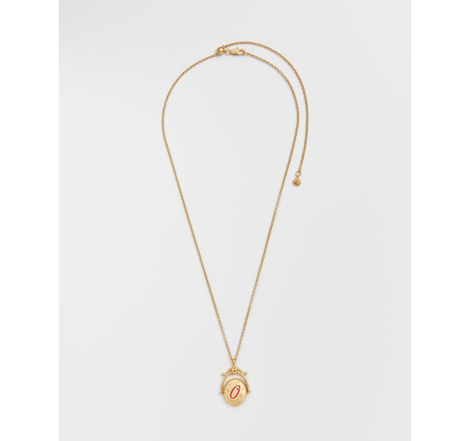 Fable England O Initial Orchid Gold Spinner Chain Necklace