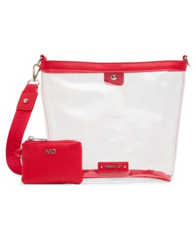 Madden Girl Cleo Clear Vinyl Small Bucket Crossbody Bag