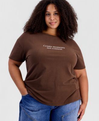 And Now This Plus Size Landscape Graphic Tee Relaxed-Fit Top, Macy's Exclusive