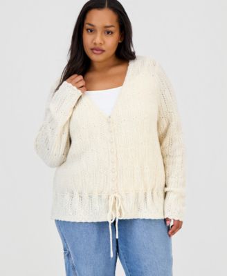 And Now This трендовый кардиган Pointelle Plus Size с завязками