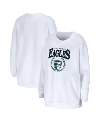 WEAR by Erin Andrews Women's White Philadelphia Eagles Oversized Pullover Sweatshirt