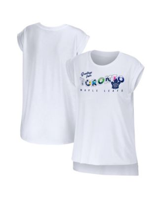 WEAR by Erin Andrews Women's White Toronto Maple Leaf Greetings From Muscle T-Shirt