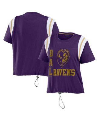WEAR by Erin Andrews Women's Purple Baltimore Ravens Cinched Color Block T-Shirt