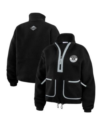 WEAR by Erin Andrews Women's Black Las Vegas Raiders Polar Fleece Half-Zip Jacket