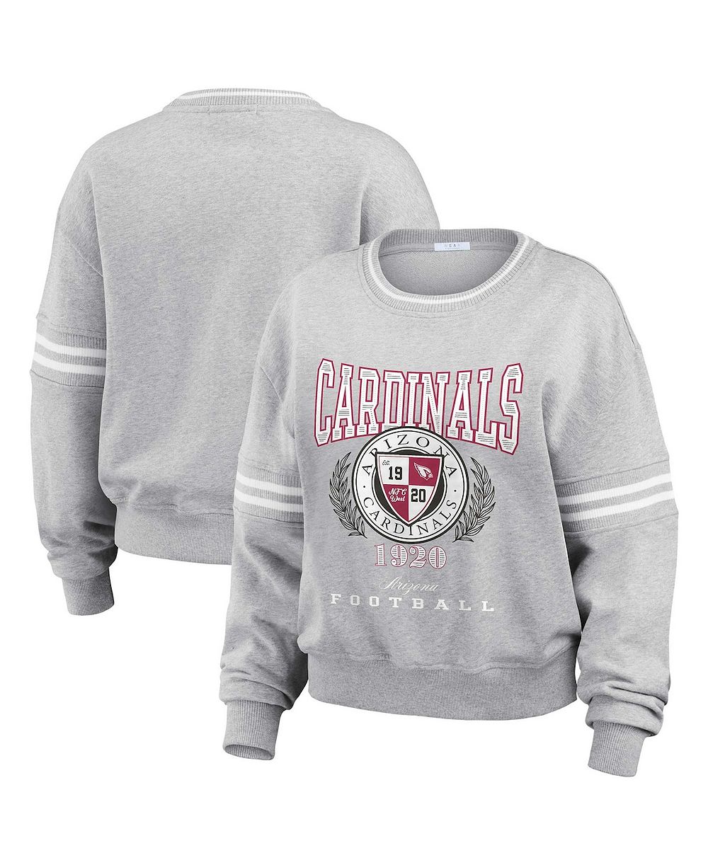 Женский свитшот WEAR by Erin Andrews Arizona Cardinals Cropped Heather Gray