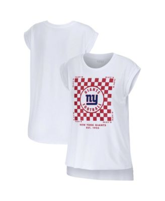 WEAR by Erin Andrews Women's White New York Giants Checker Muscle Tank Top