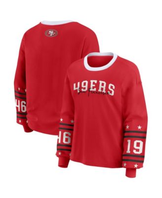 WEAR by Erin Andrews Women's Scarlet San Francisco 49ers Plus Size Sport Long-Sleeve T-Shirt