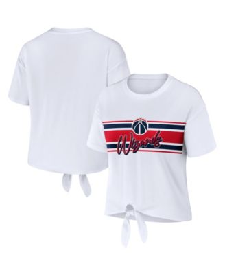 WEAR by Erin Andrews Women's White Washington Wizards Tie-Front T-Shirt