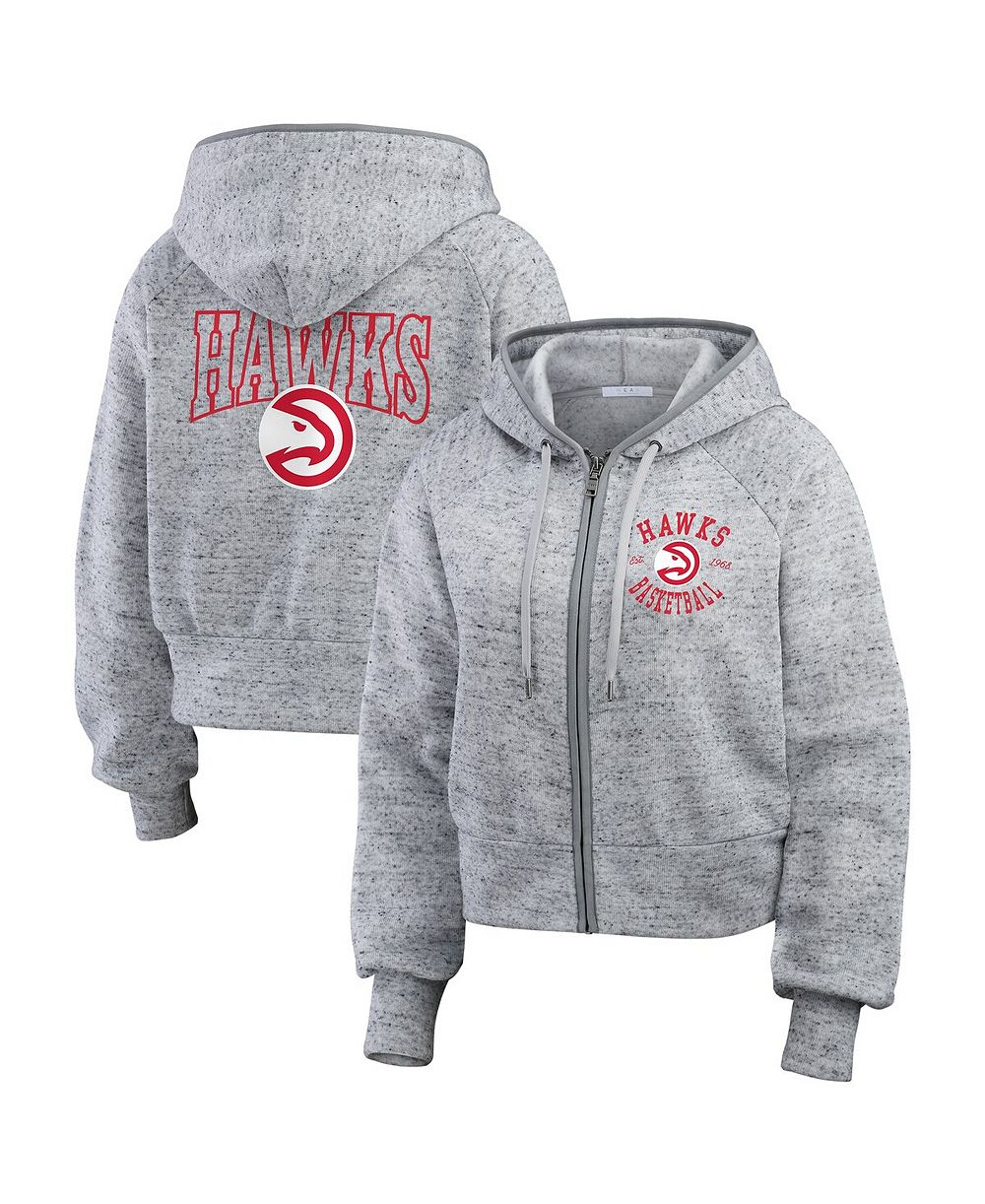 Женское худи WEAR by Erin Andrews Heather Gray Atlanta Hawks Speckled Radiator Full-Zip