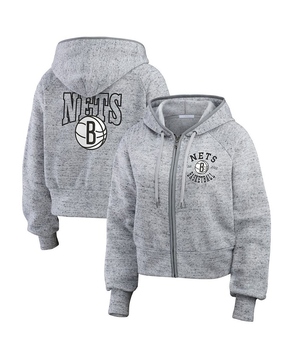 Женское худи WEAR by Erin Andrews Brooklyn Nets Speckled Radiator, серое