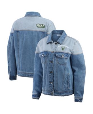 WEAR by Erin Andrews Женская джинсовая куртка Milwaukee Bucks Full-Button Blue