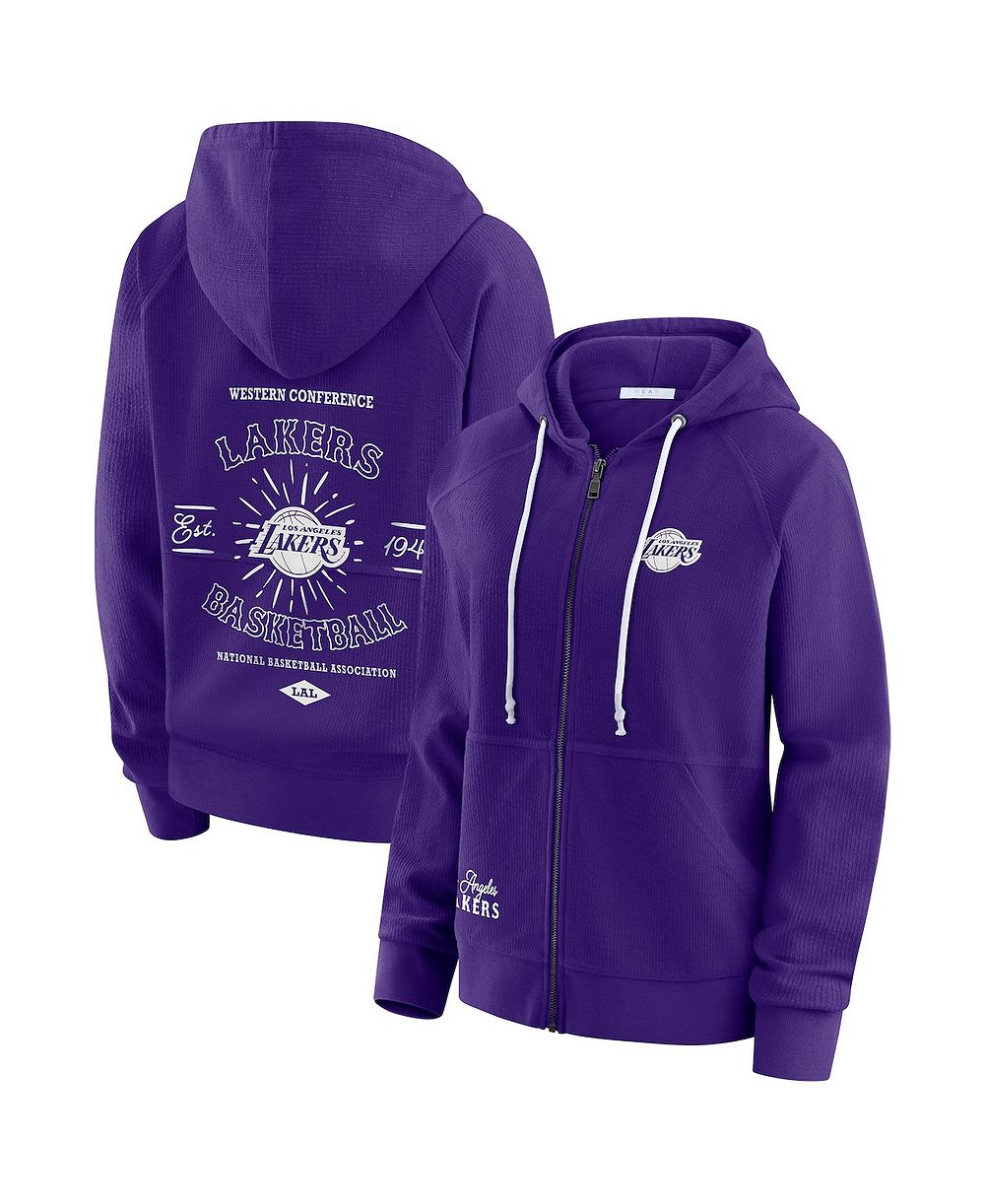 Женское худи WEAR by Erin Andrews Purple Los Angeles Lakers Vintage Full-Zip Raglan