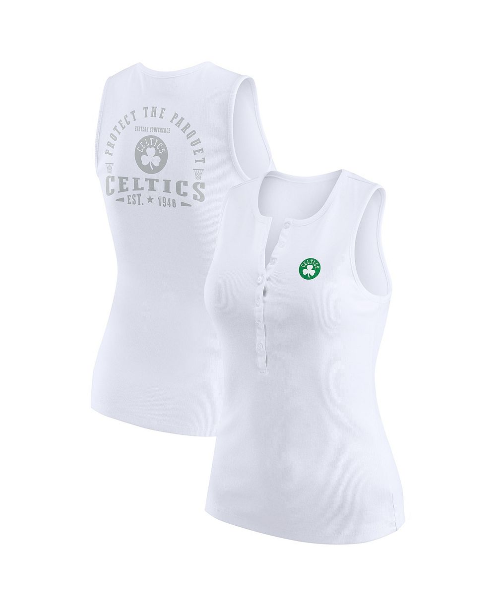 Женский трикотажный майка WEAR by Erin Andrews White Boston Celtics Rib-Knit Henley