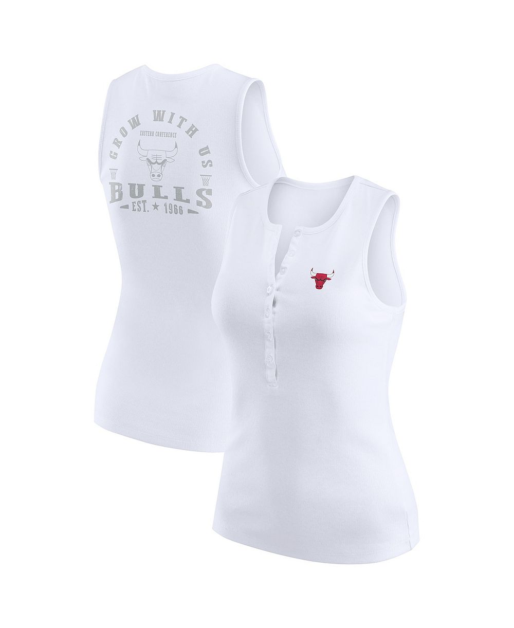 WEAR by Erin Andrews Женский трикотажный топ Henley Chicago Bulls, цвет White