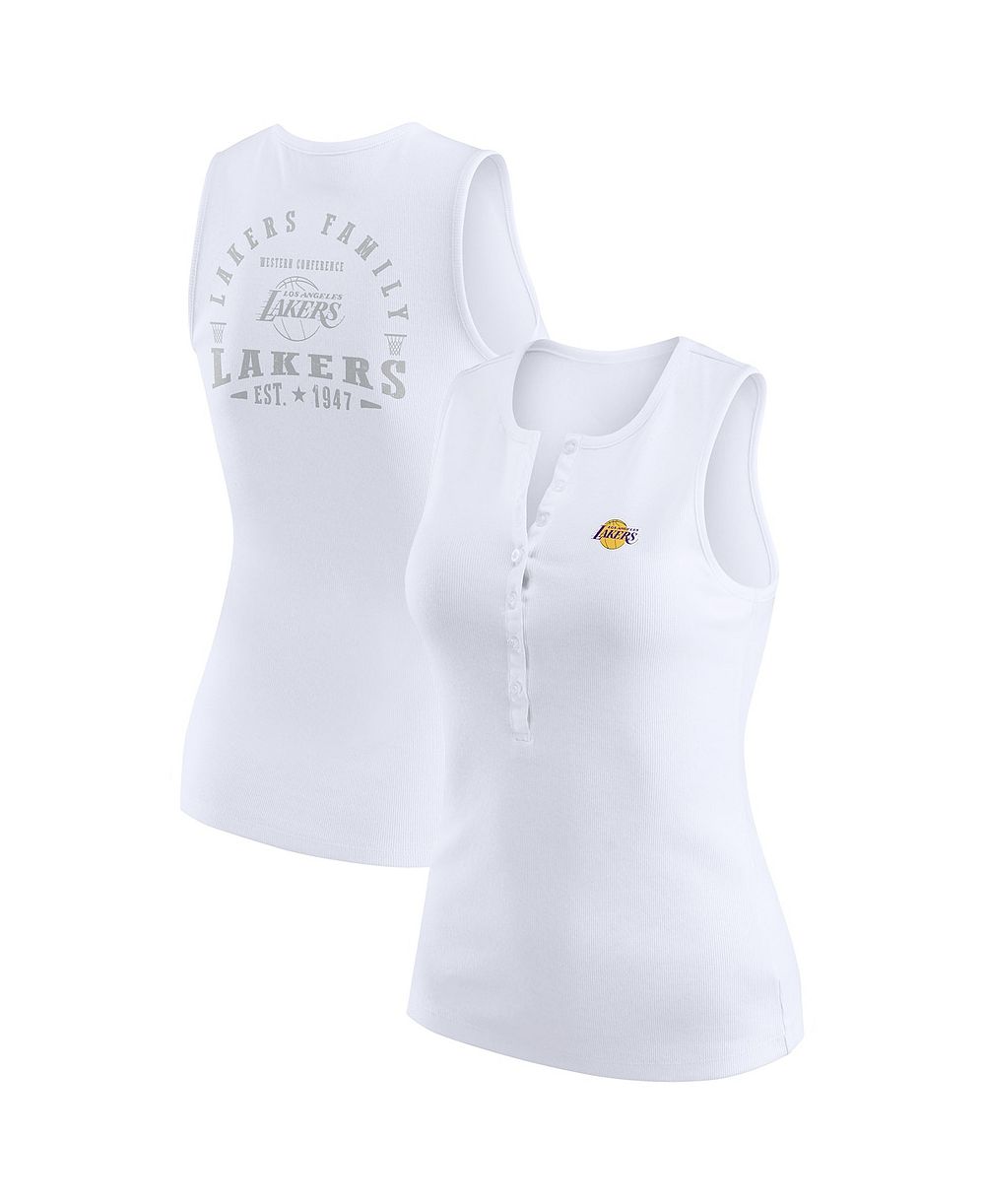 Танк-топ WEAR by Erin Andrews Los Angeles Lakers Rib-Knit Henley, Женский, белый