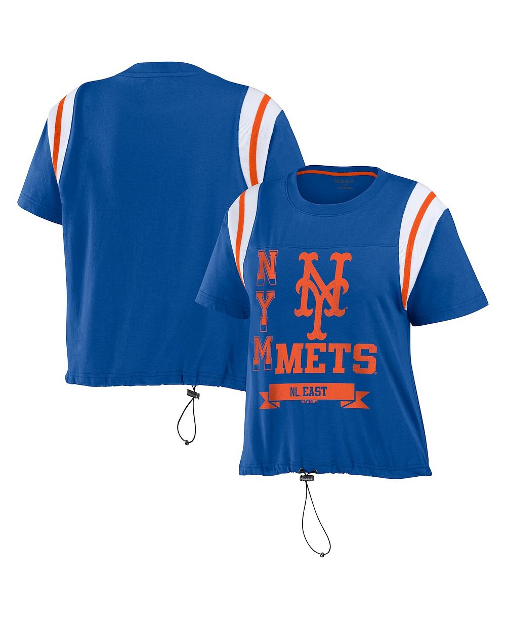 Женская футболка WEAR by Erin Andrews Royal New York Mets Cinched Color Block T-Shirt