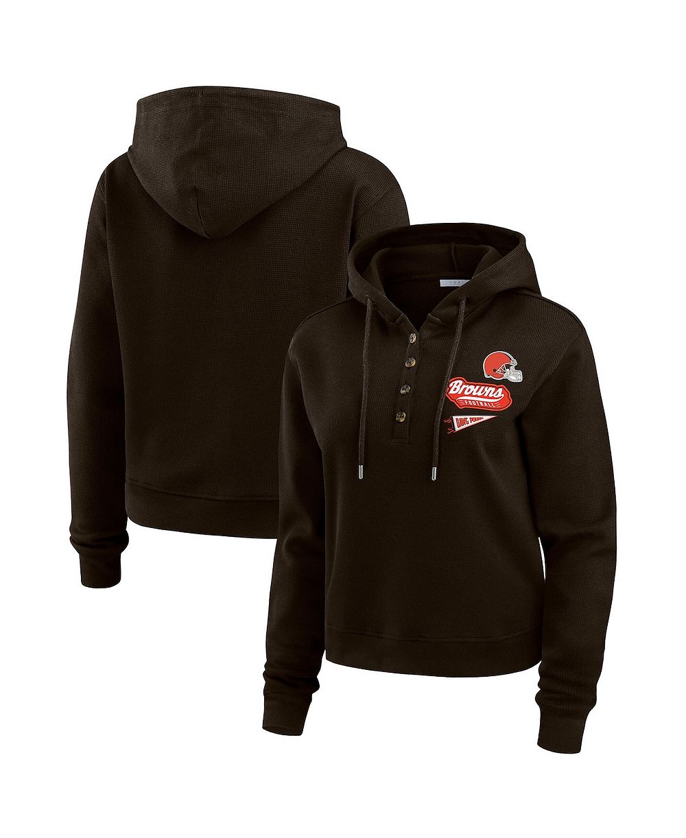 WEAR by Erin Andrews Женский худи с вафельной вязкой Cleveland Browns