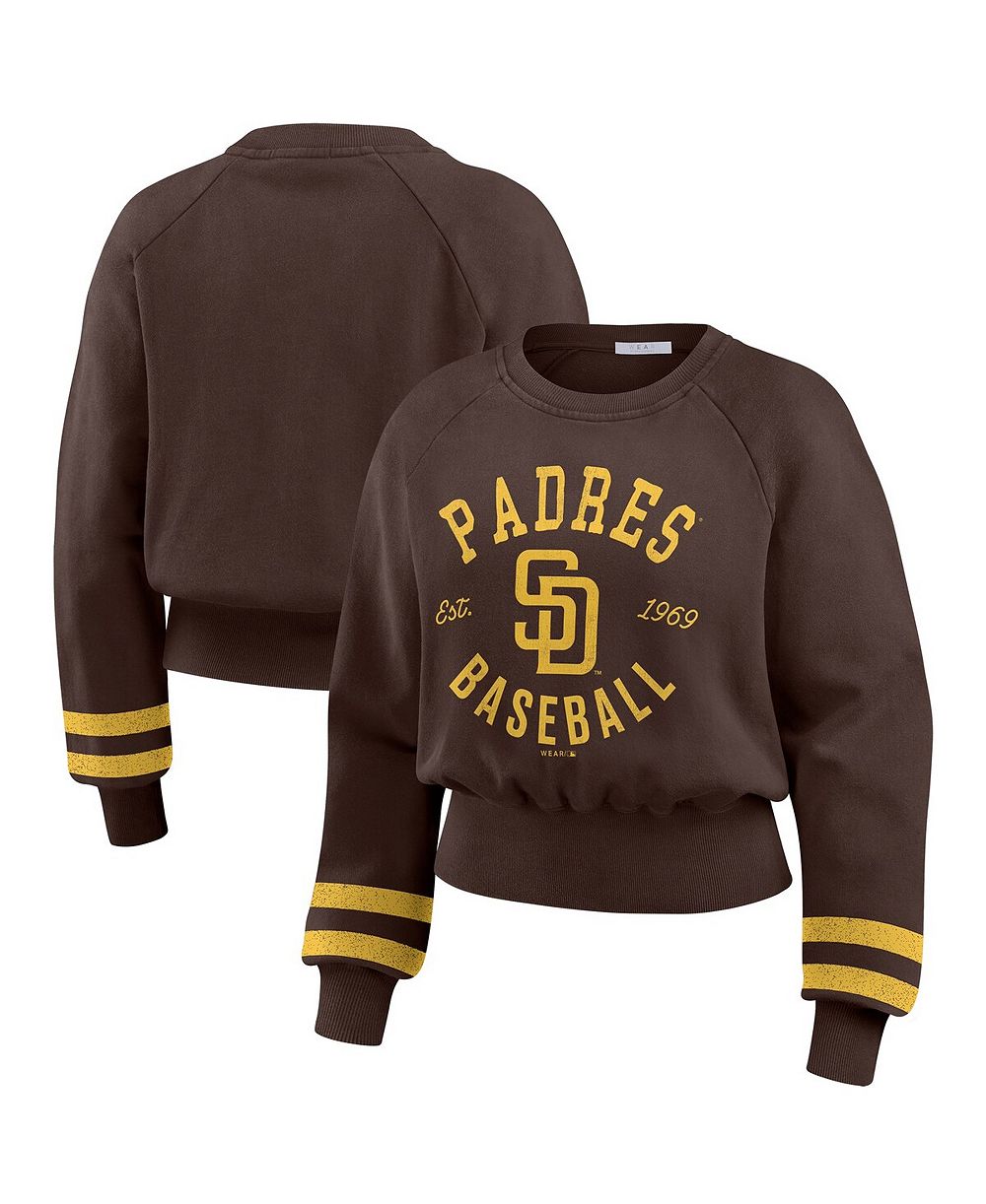 WEAR by Erin Andrews Женская укороченная толстовка San Diego Padres Vintage Washed, коричневая