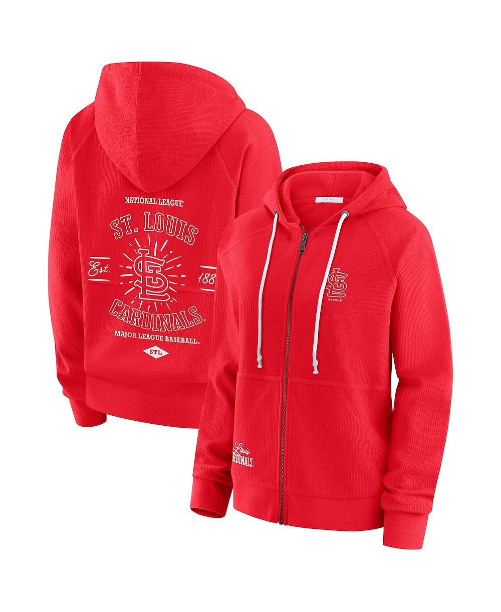 Женская толстовка WEAR by Erin Andrews Red St. Louis Cardinals Vintage Full-Zip Raglan Hoodie
