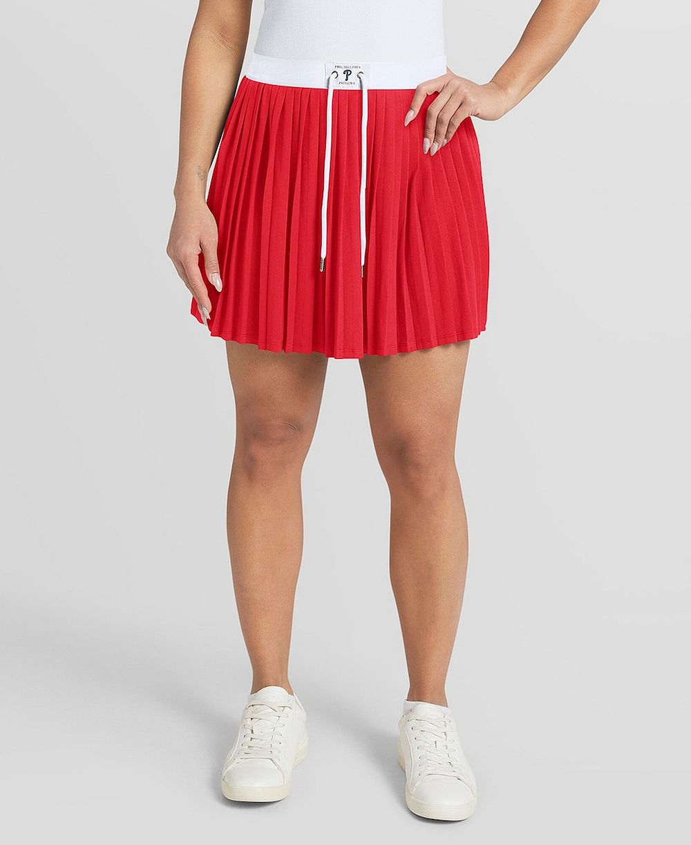 WEAR by Erin Andrews Women's Red Philadelphia Phillies Pleated Skort