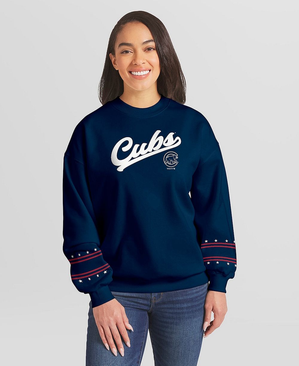Женское флисовое худи WEAR by Erin Andrews Chicago Cubs Americana Heavyweight