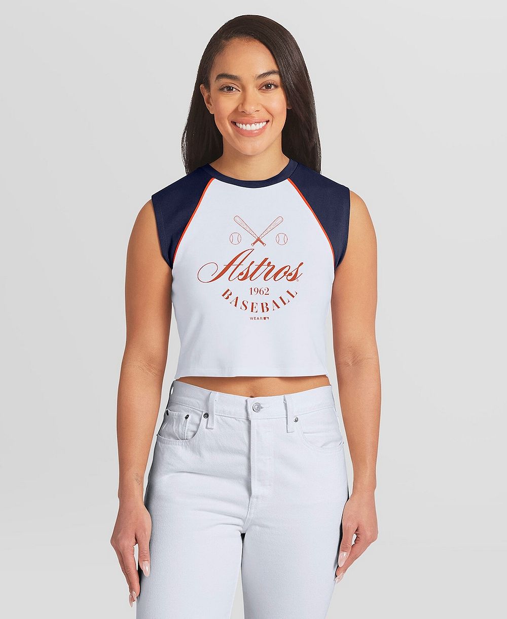 Женский укороченный майка-алкоголичка WEAR by Erin Andrews Houston Astros, белый