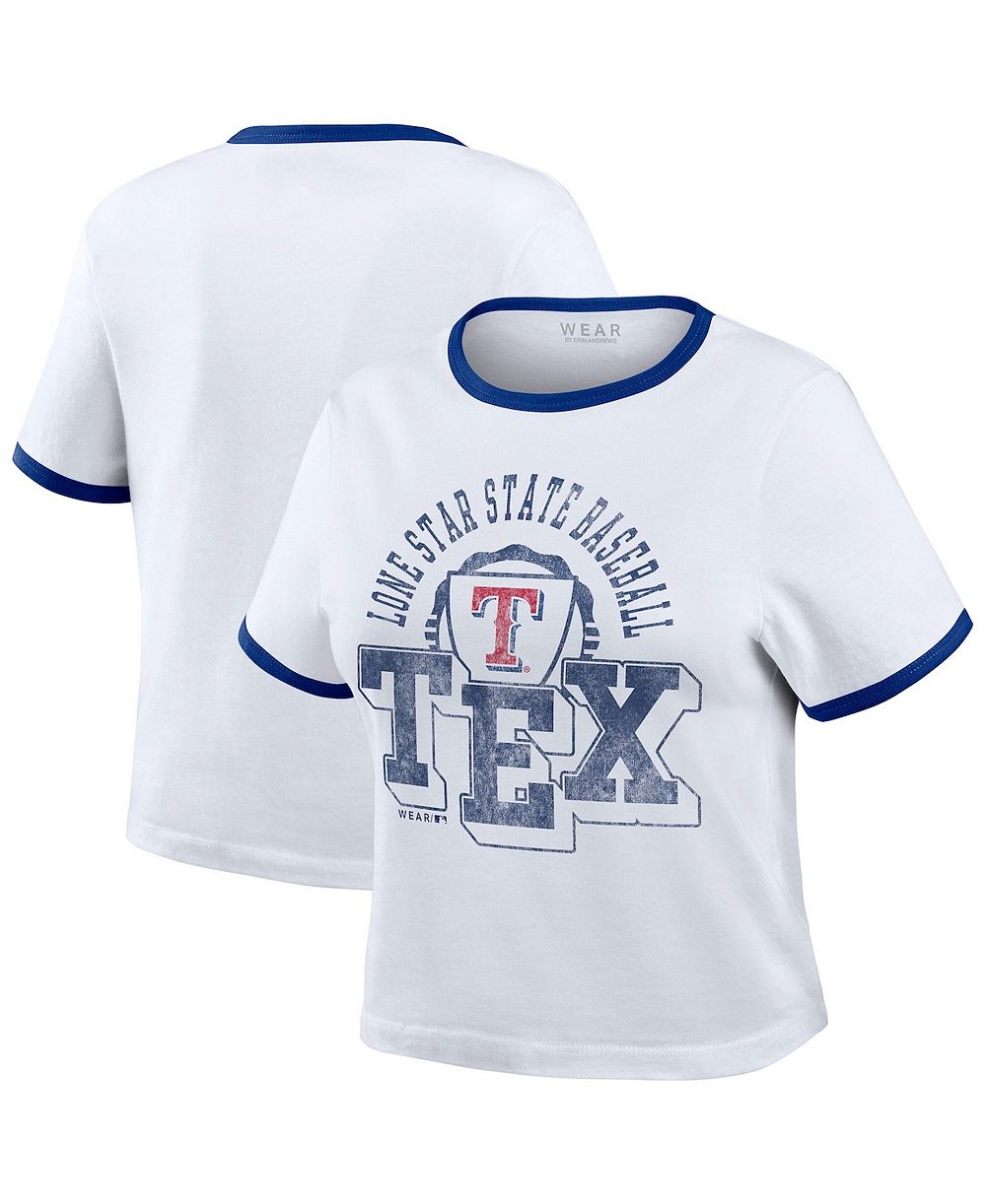 WEAR by Erin Andrews Женская футболка Ringer White Texas Rangers