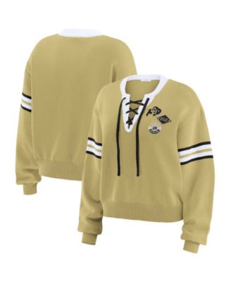 WEAR by Erin Andrews Женский свитер с завязками и кружевным узором Colorado Buffaloes