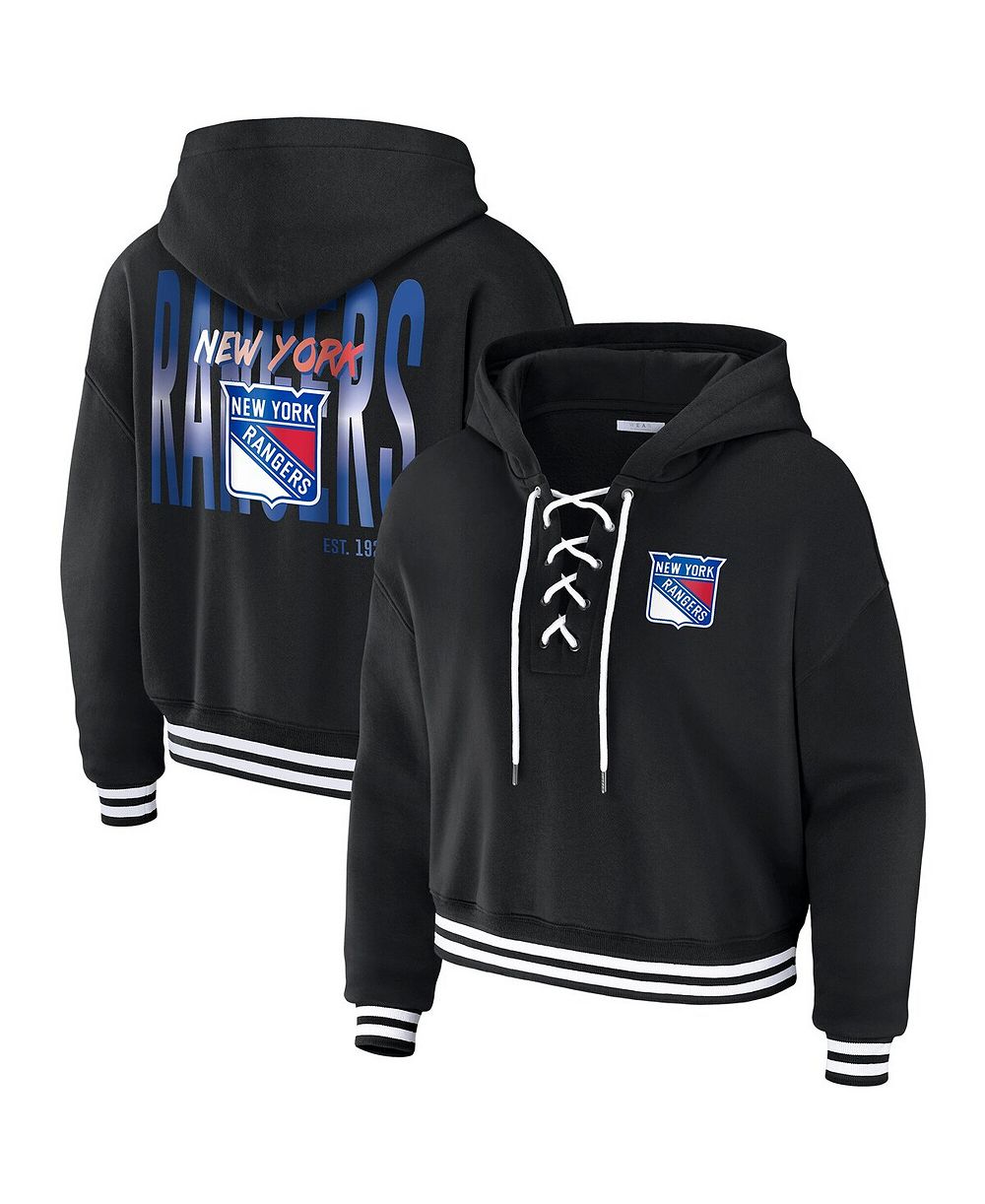 WEAR by Erin Andrews Женское укороченное худи New York Rangers, черное