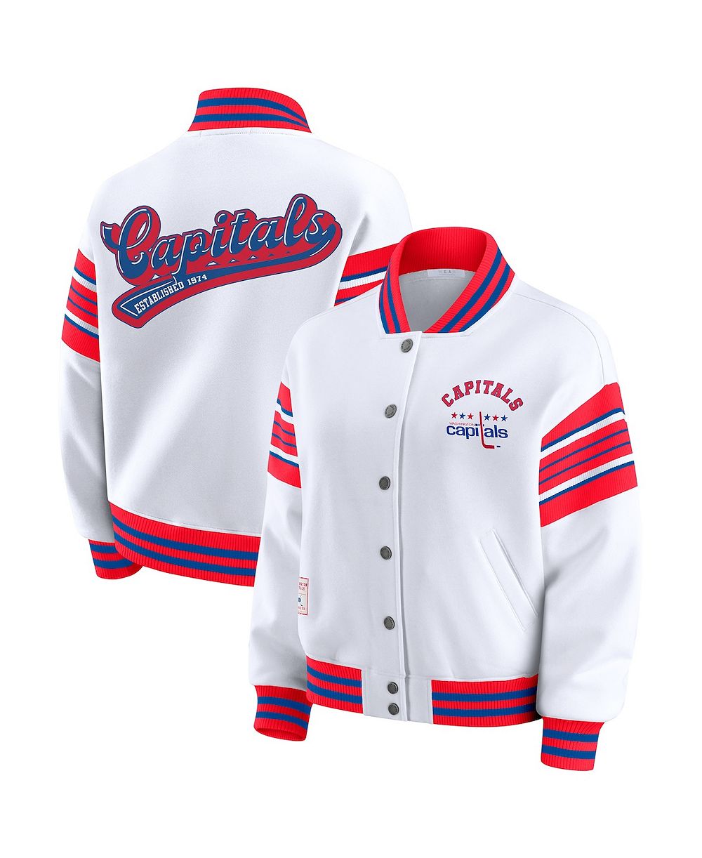 WEAR by Erin Andrews женская флисовая куртка-толстовка Washington Capitals, белая/красная