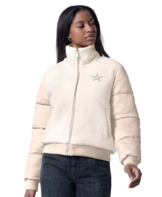 Женская куртка G-III 4Her by Carl Banks Cream Dallas Cowboys Cheerleader Sherpa Full-Zip