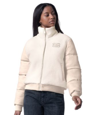 Женская куртка G-III 4Her by Carl Banks Cream Cincinnati Bengals Cheerleader Sherpa Full-Zip