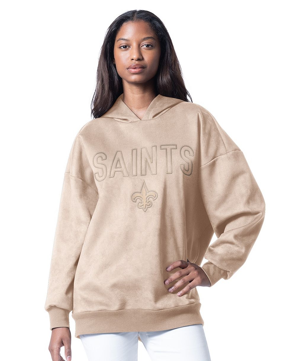 Женский оверсайз худи-туника G-III 4Her by Carl Banks Cream New Orleans Saints Best Hitter