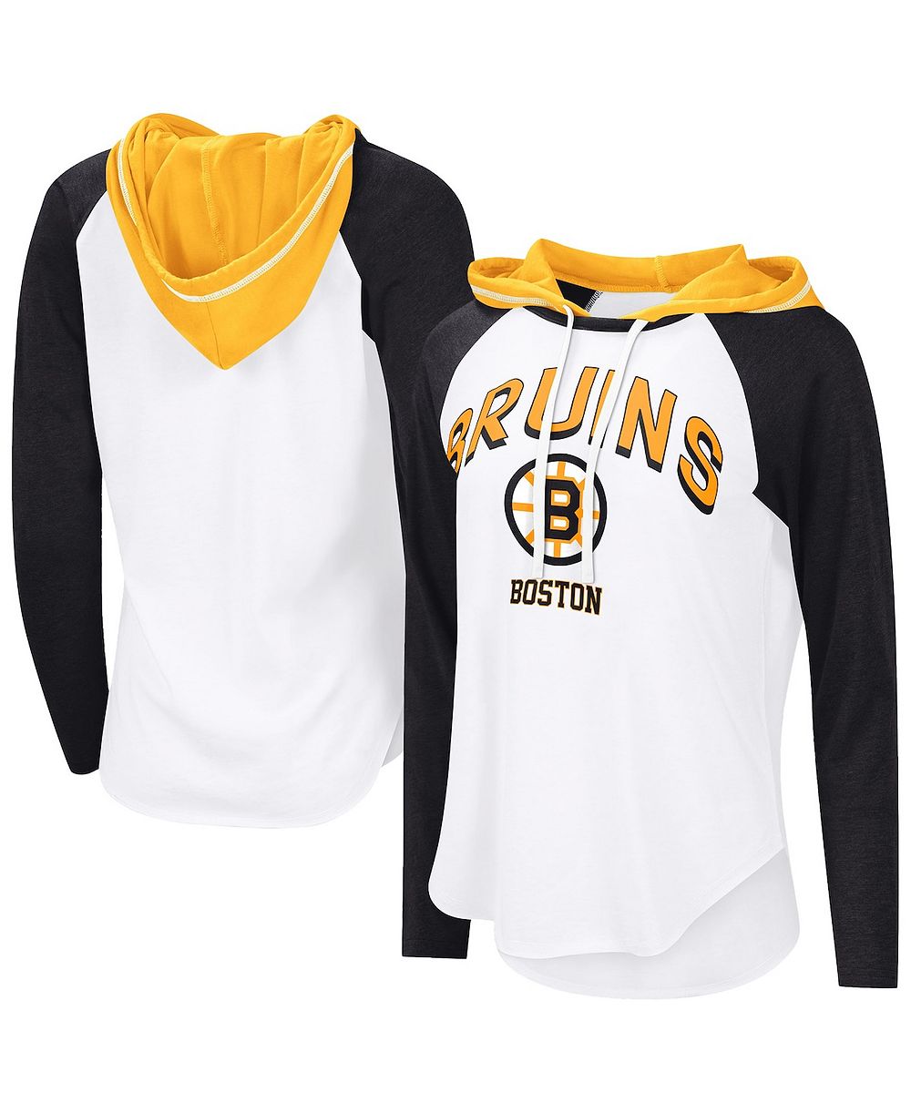 G-III 4Her by Carl Banks Женская футболка с капюшоном и длинным рукавом White Boston Bruins MVP