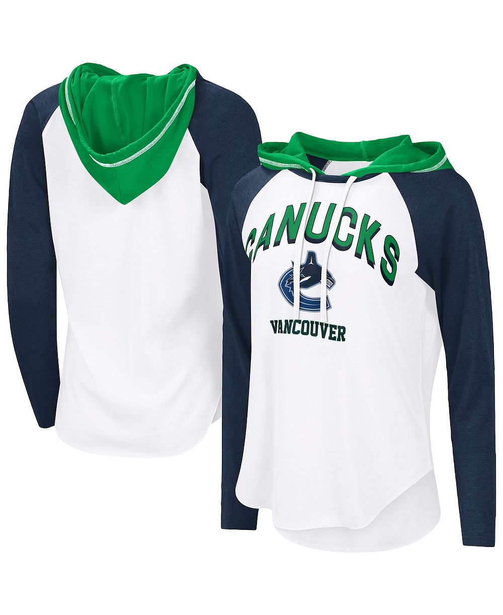 Женская толстовка G-III 4Her by Carl Banks White Vancouver Canucks VIP Raglan Long Sleeve