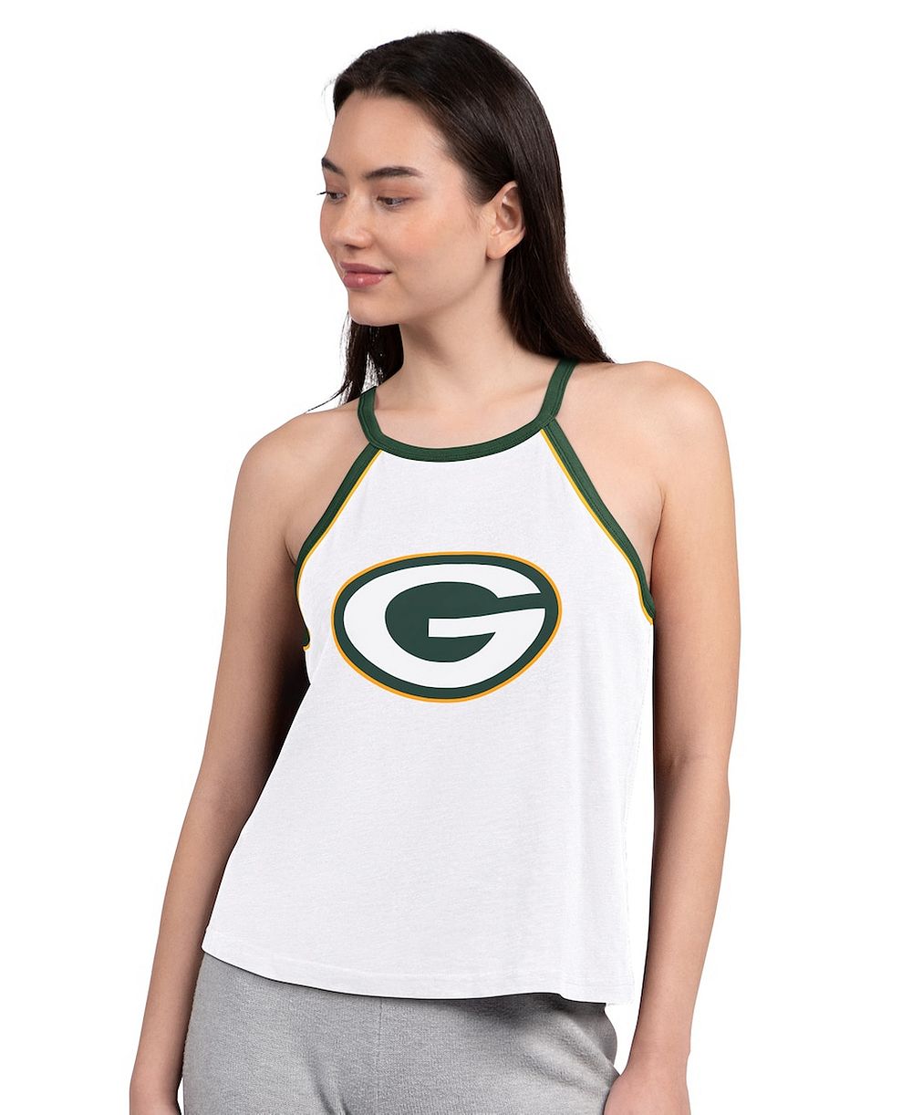 Женский топ G-III 4Her by Carl Banks White Green Bay Packers Redemption Win Slub Tank Top