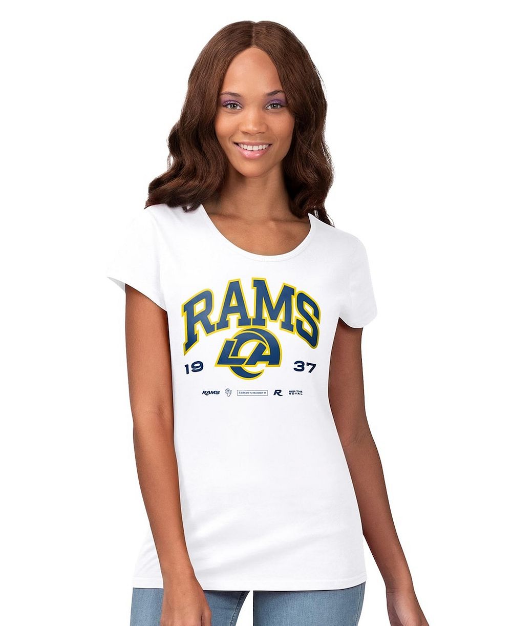 Женская футболка G-III 4Her by Carl Banks White Los Angeles Rams Endzone