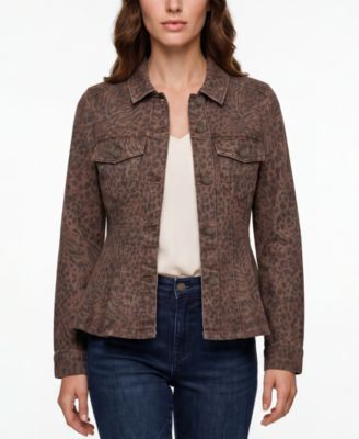 Liverpool Los Angeles Women's Button-Front Collared Trucker Jacket