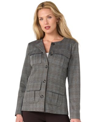 Liverpool Los Angeles Women's Herringbone-Plaid Field Jacket