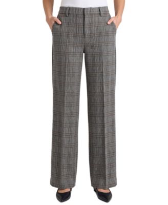 Брюки Liverpool Los Angeles Women's Kelsey Herringbone Plaid Wide-Leg