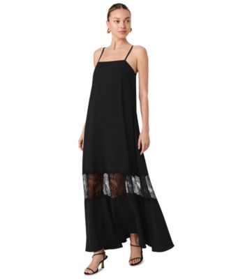 French Connection Women's Quinn Crepe Lace Sleeveless Maxi Dress