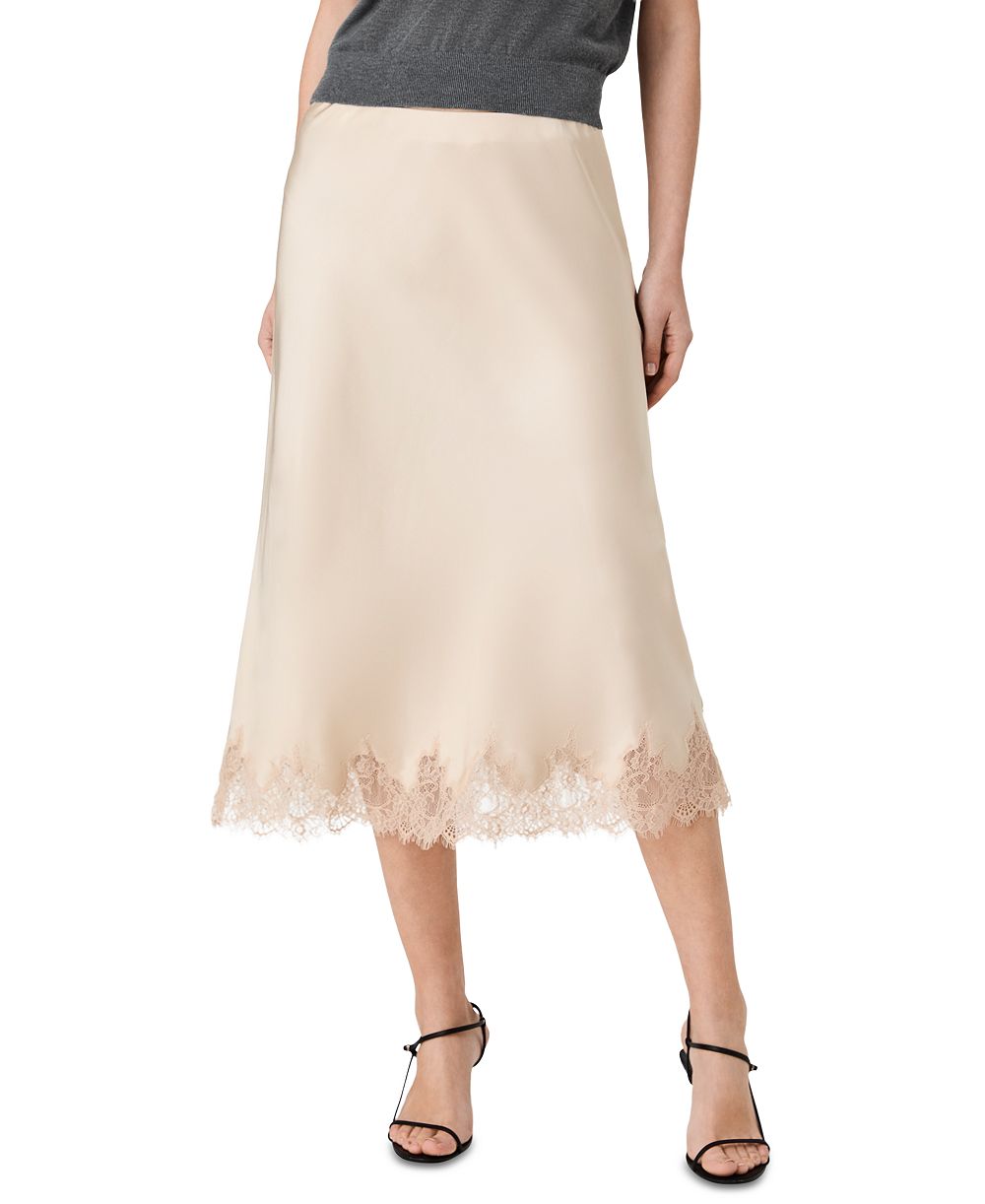 Женская миди-юбка French Connection Ennis Satin Lace Midi Skirt