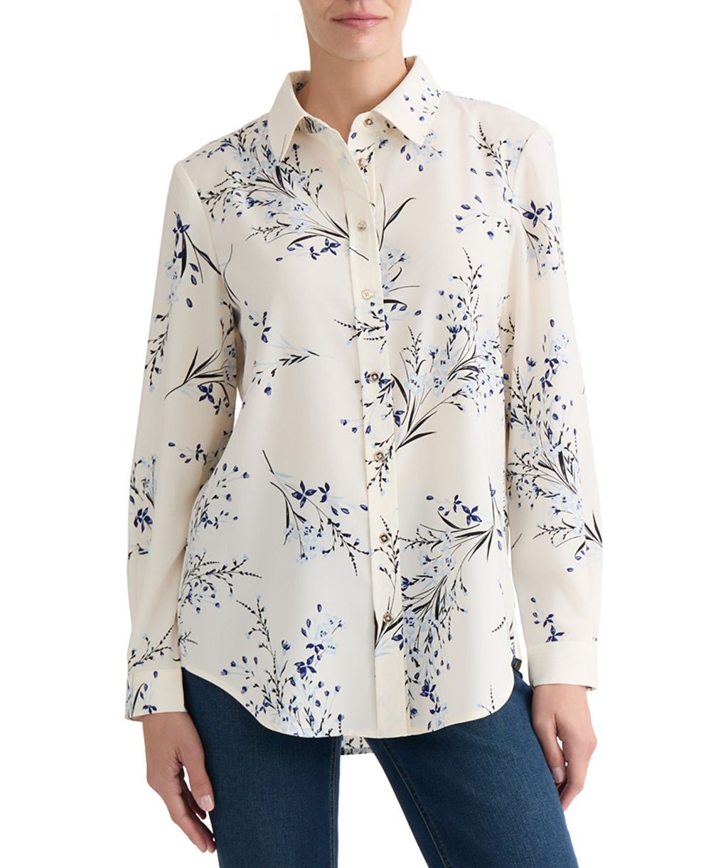 Женская рубашка Jones New York Printed Collared Shirt